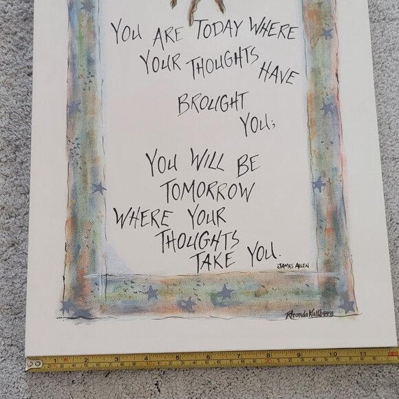 RHONDA KULLBERG Signed Hand Painted Inspirational Quotes Wall Art-Set of 3 - Picture 13 of 14